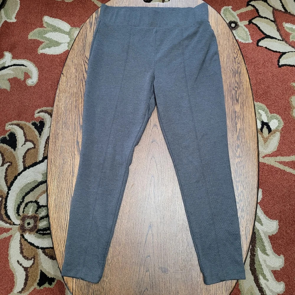 Gap Pleated Hi-Rise Gray Pull On Knit Skinny Pants Size Women's Large